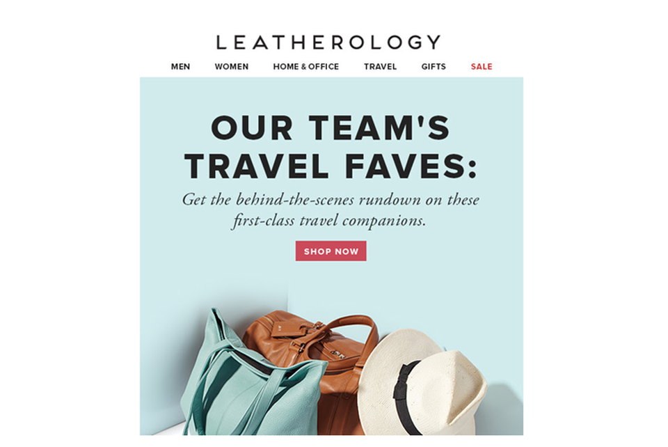 Email Marketing Example from Leatherology