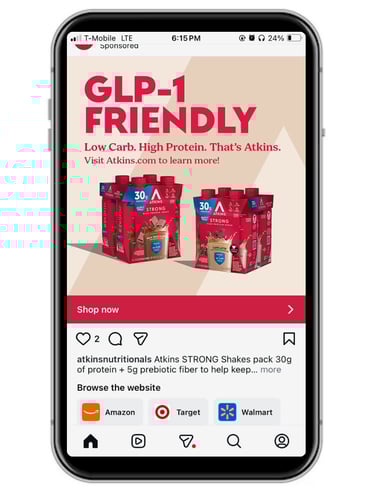 Example of Multi-Retailer Ad seen on Instagram